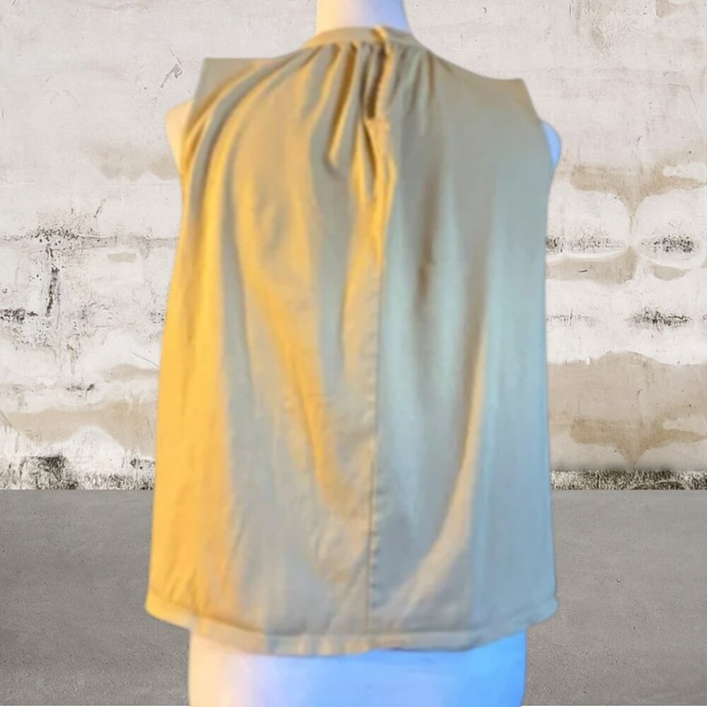 Uniqlo Women's Yellow Sleeveless Smocked Blouse Cotton Size XS - Picture 4 of 6